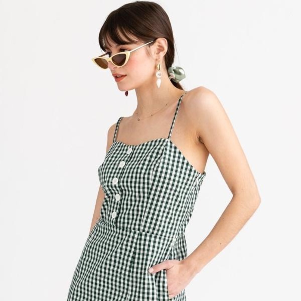 Petite Studio NYC Green Gingham Dress